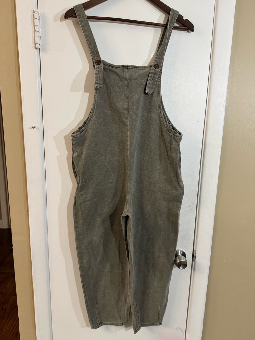 bohme Olive Green Cotton Canvas Overalls